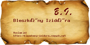 Bleszkány Izidóra névjegykártya